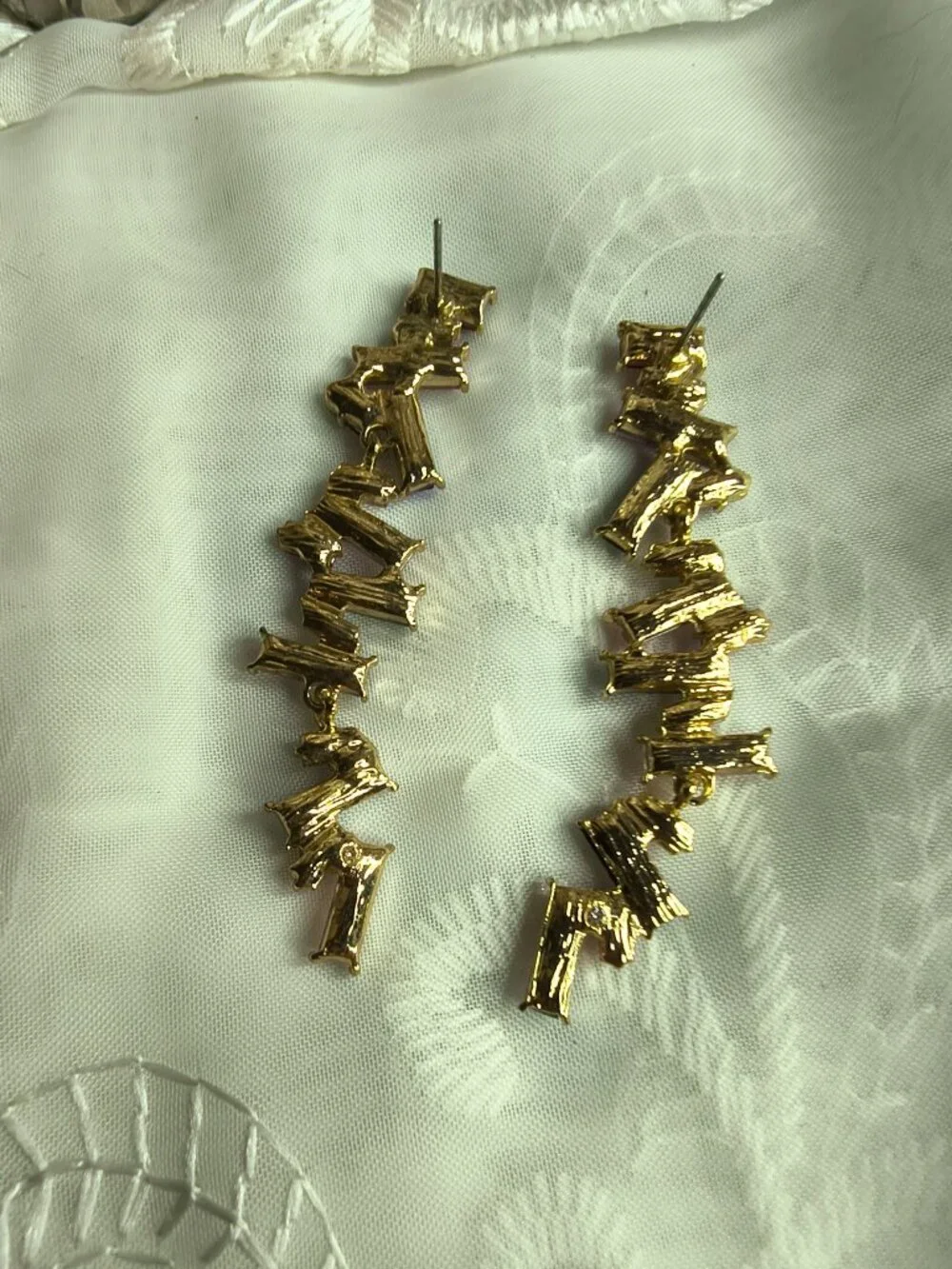 Gold Tone Multi - Color Glass Rhinestone Earrings